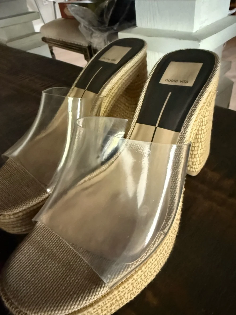 NIB DOLCE VITA LICHIA HEELS NATURAL BEAUTIFUL VERSATILE WORN ONCE - Picture 7 of 10